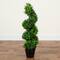 3ft. UV-Resistant Boxwood Spiral Topiary Artificial Tree in Decorative Planter